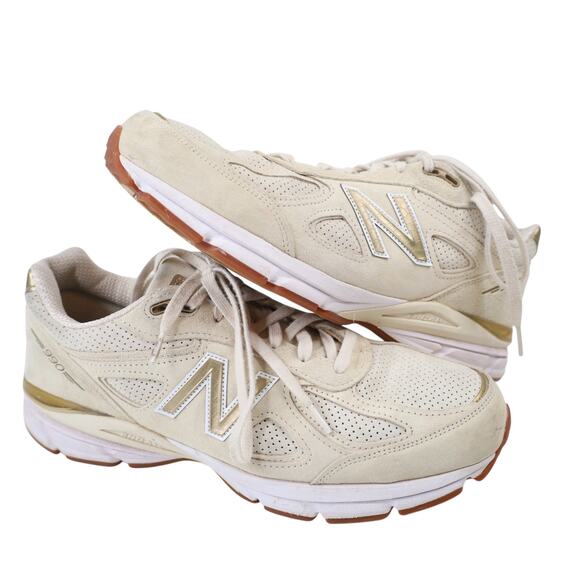 New Balance 990v4 Angora Sneakers - Picture 1 of 8